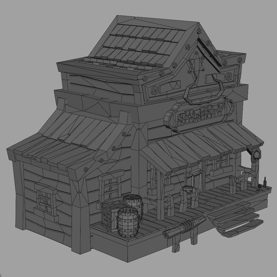 3D Model Lowpoly Wild West Sheriff Office 01 - TurboSquid 1869680