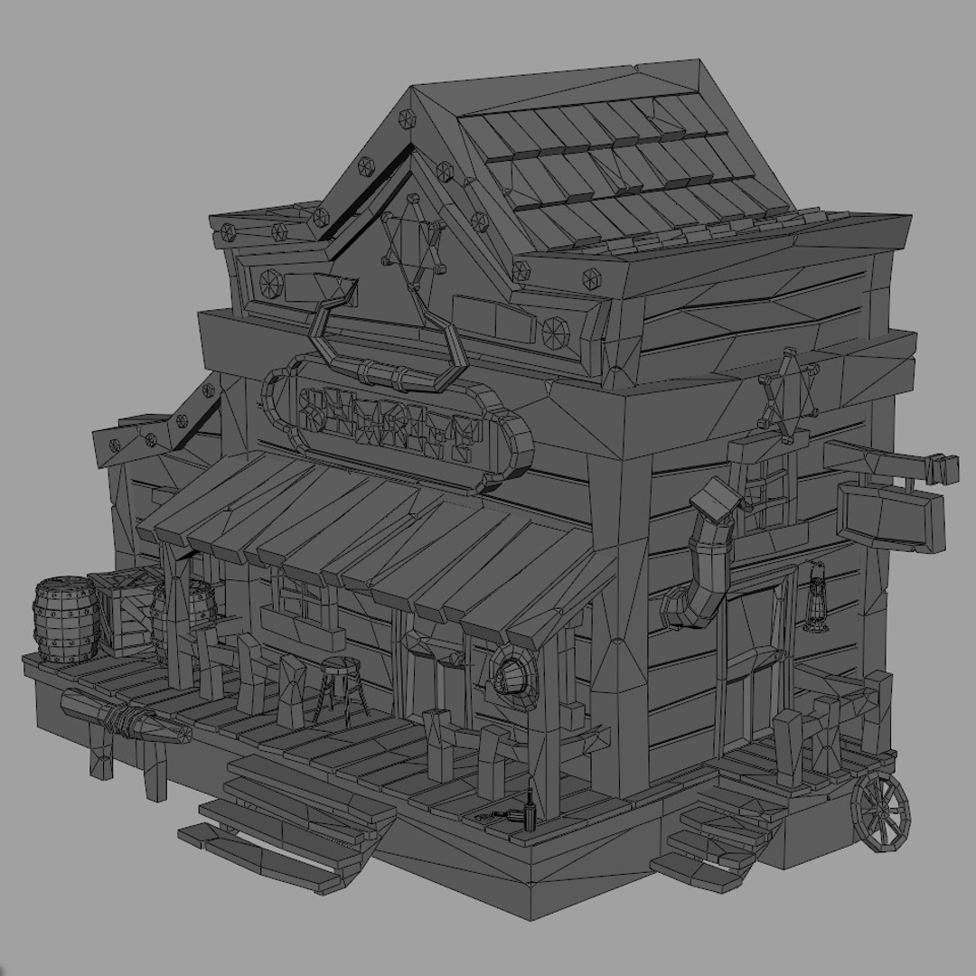 3D Model Lowpoly Wild West Sheriff Office 01 - TurboSquid 1869680