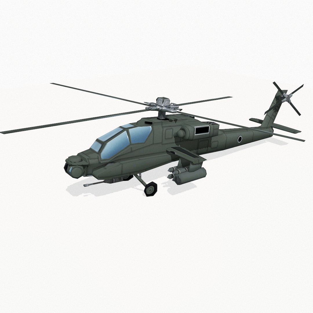 3d Ah-64 Apache Attack Helicopter Model