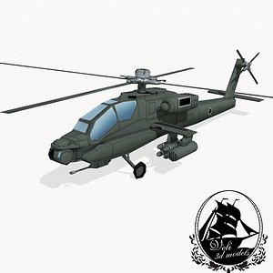 3d ah-64 apache attack helicopter model