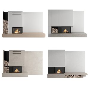Modern Fireplace Set 04