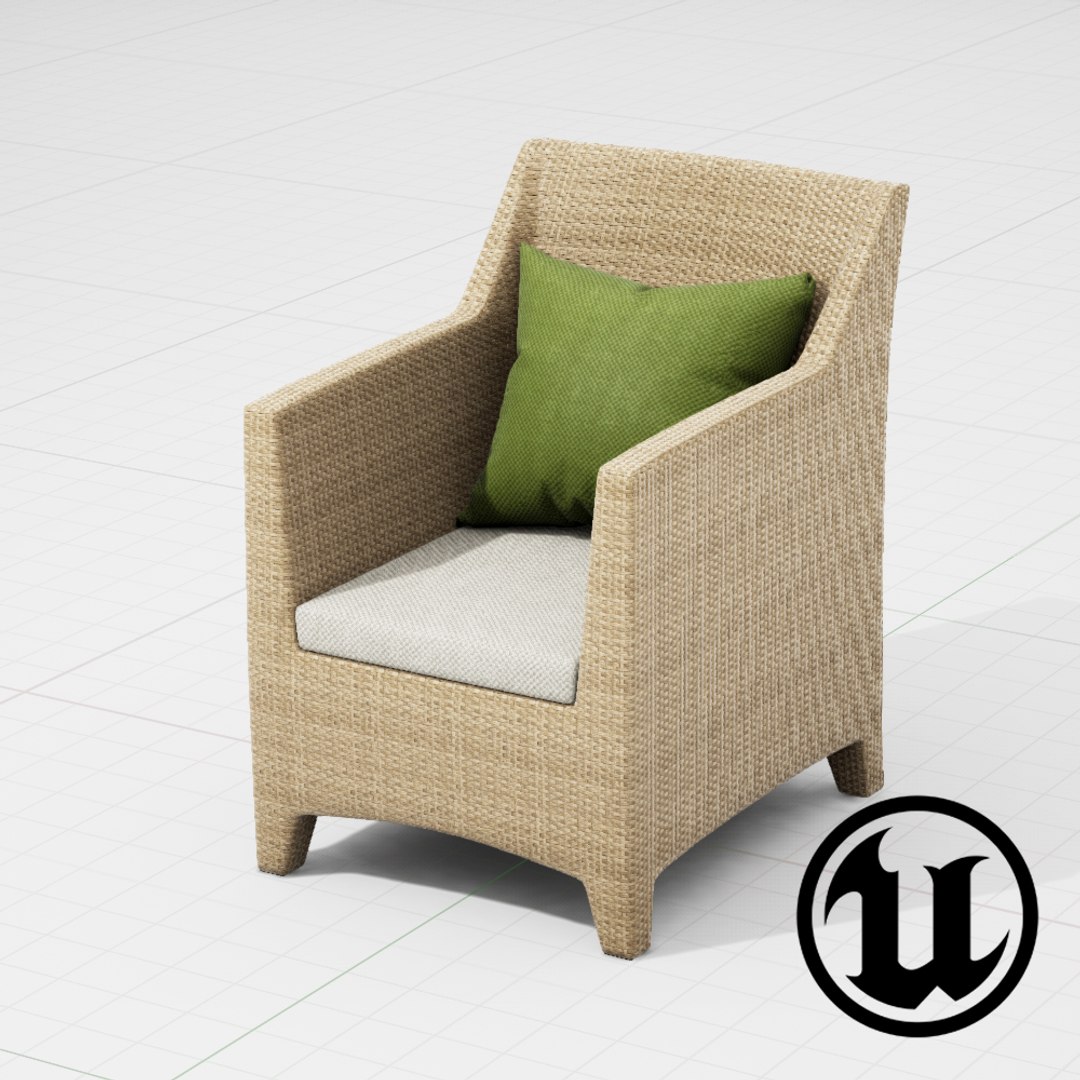 3d model dedon barcelona chair ue4