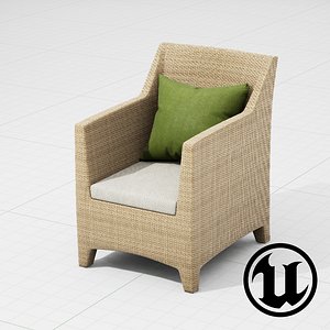 3d model dedon barcelona chair ue4