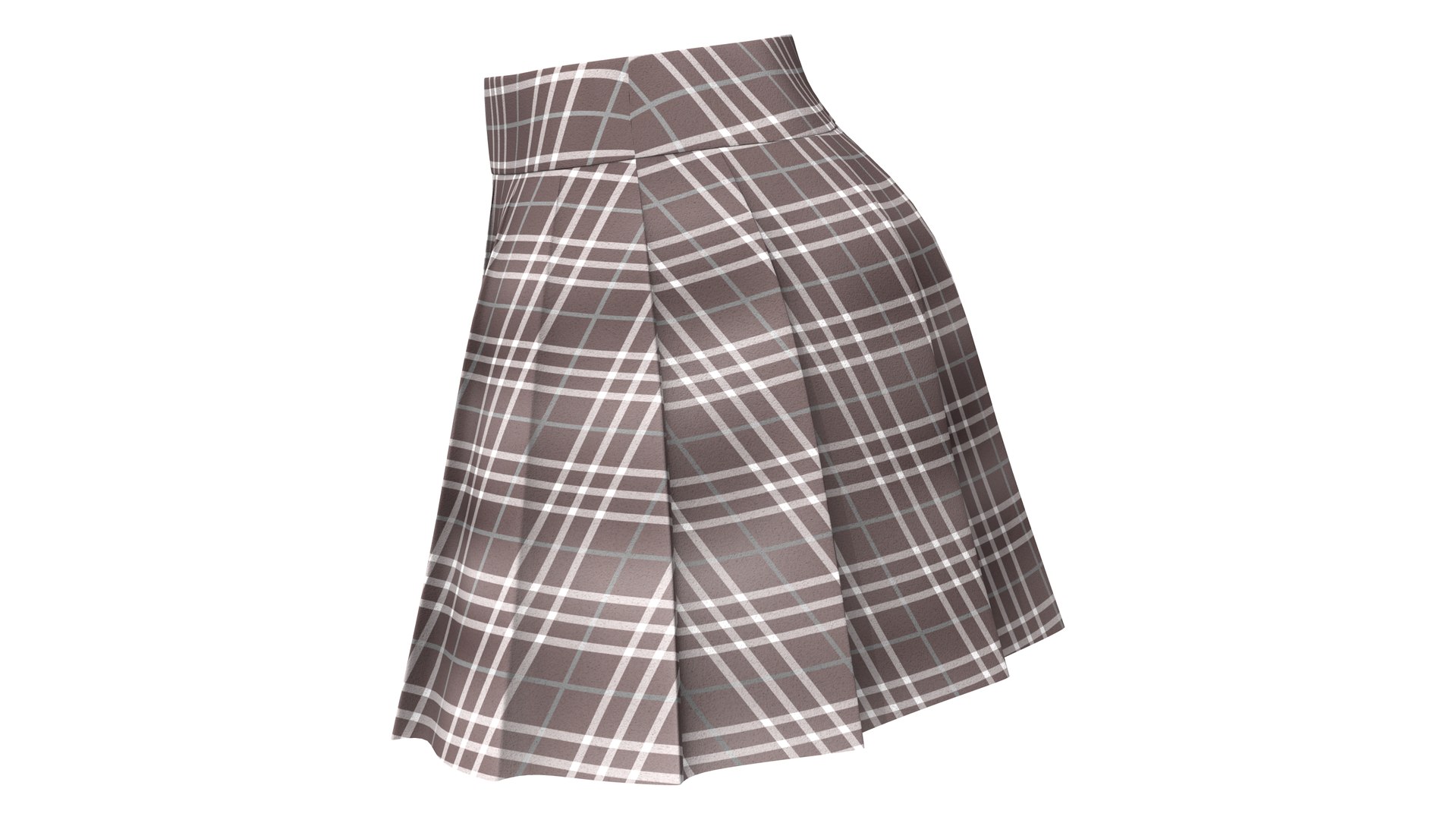 School Girl Plaid Pleated Skirt model - TurboSquid 2074055