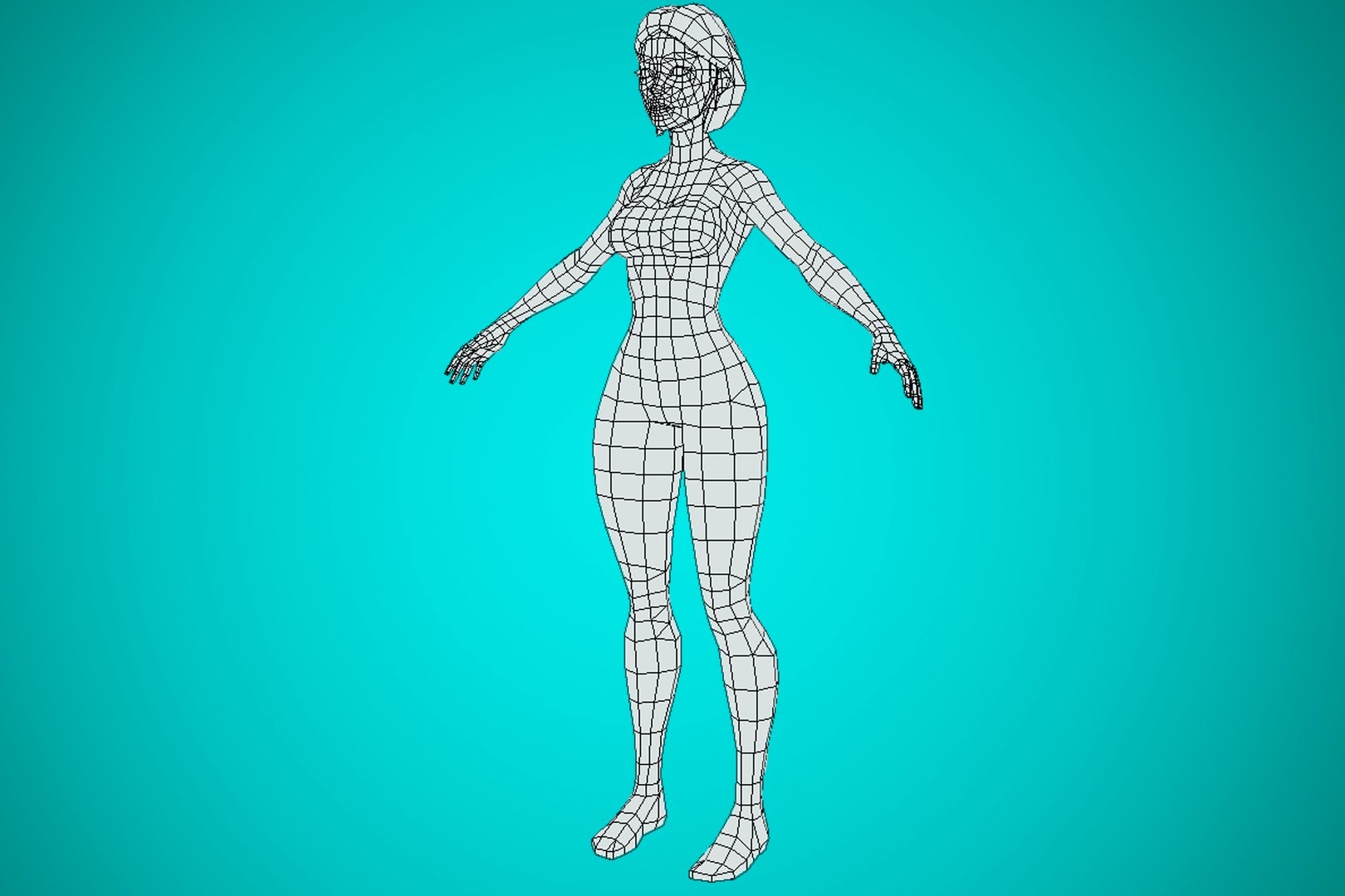 3d Rita Stylized Female Character Game Ready Base Mesh Model Turbosquid 1751184