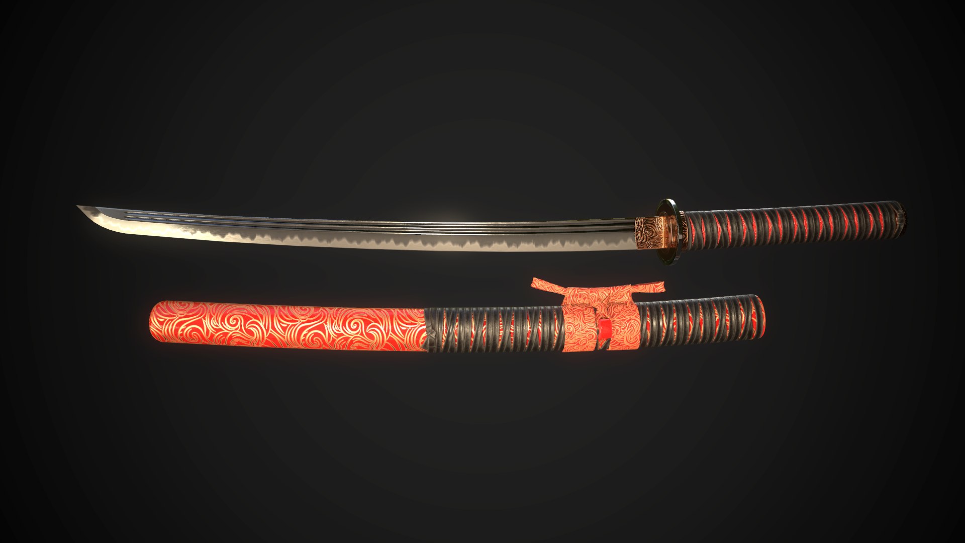 Pbr Unity Wakizashi 3D Model - TurboSquid 1429096