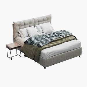 Lucky Star bed and BARDI Bedtable 3D model