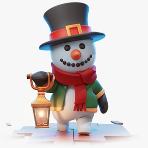 Snowman character Rigged model