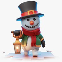 Snowman character Rigged