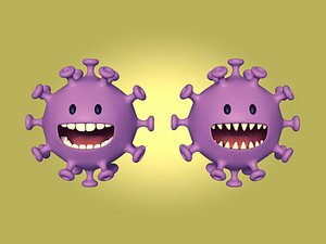 Cartoon Virus Character 3D