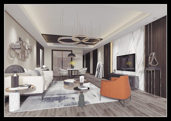 Collection of Modern living room - full furniture 34 3D model