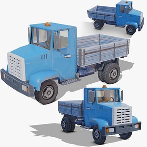 3D Cartoon Truck Zil Rigged