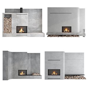 Modern Fireplace set 17