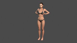3D model rigged woman t