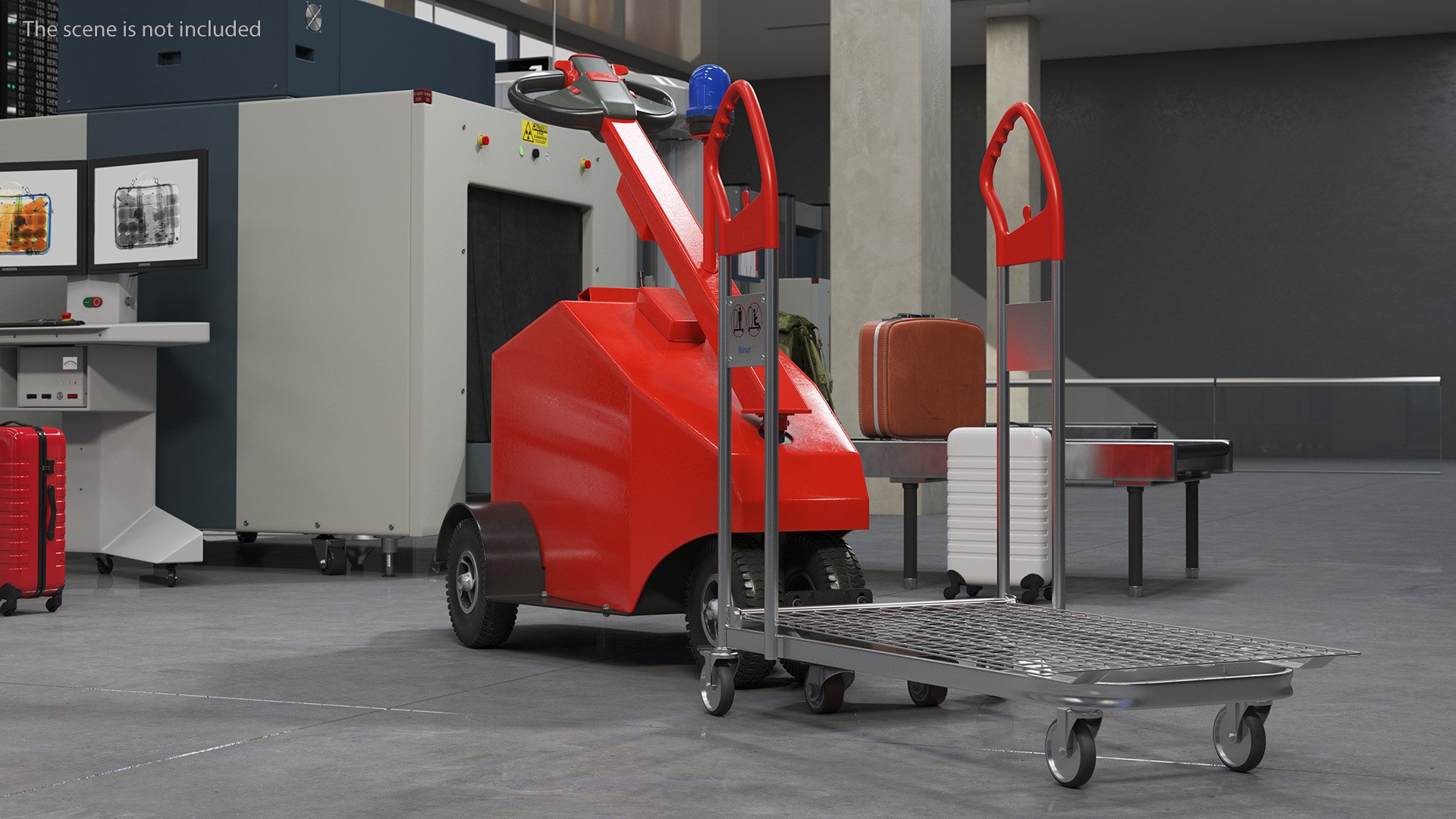 3D Red Electric Pusher With Cargo Trolley - TurboSquid 2095050