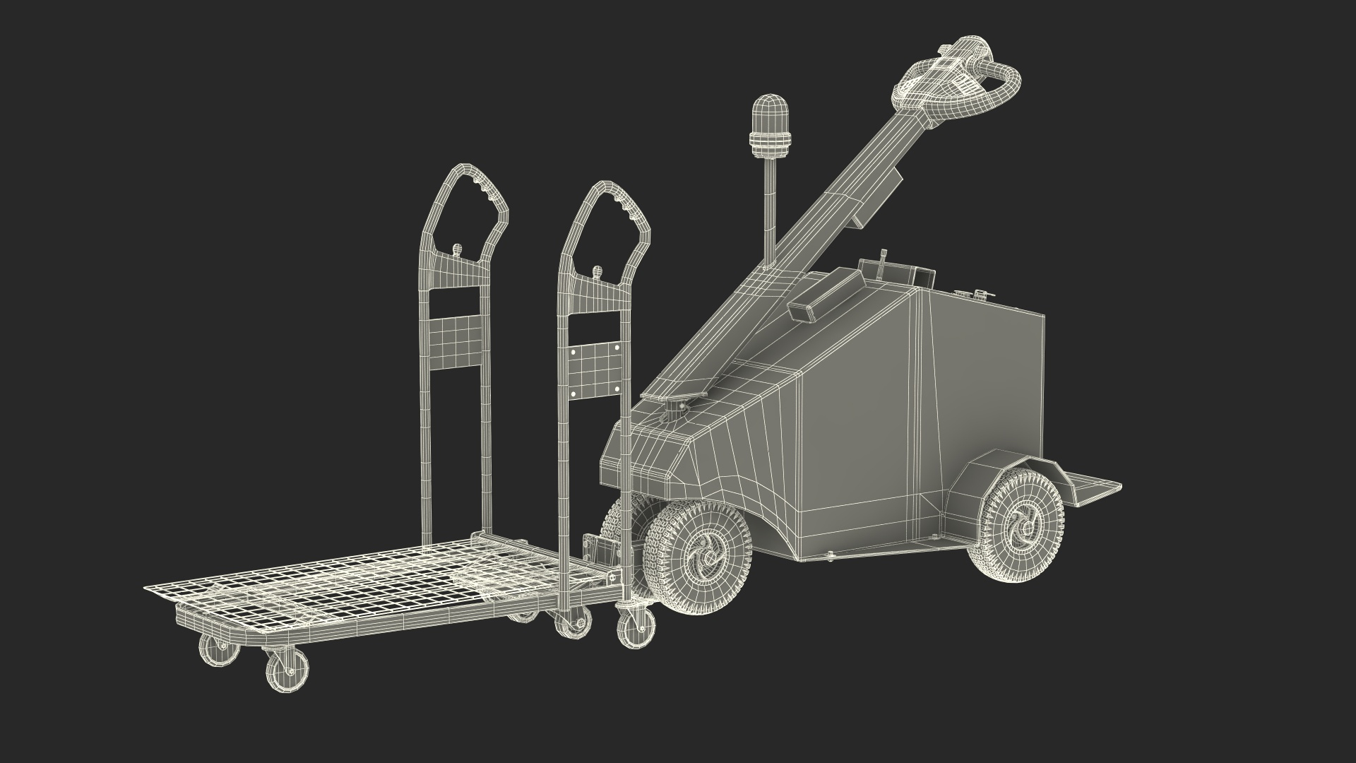 3D Red Electric Pusher With Cargo Trolley - TurboSquid 2095050