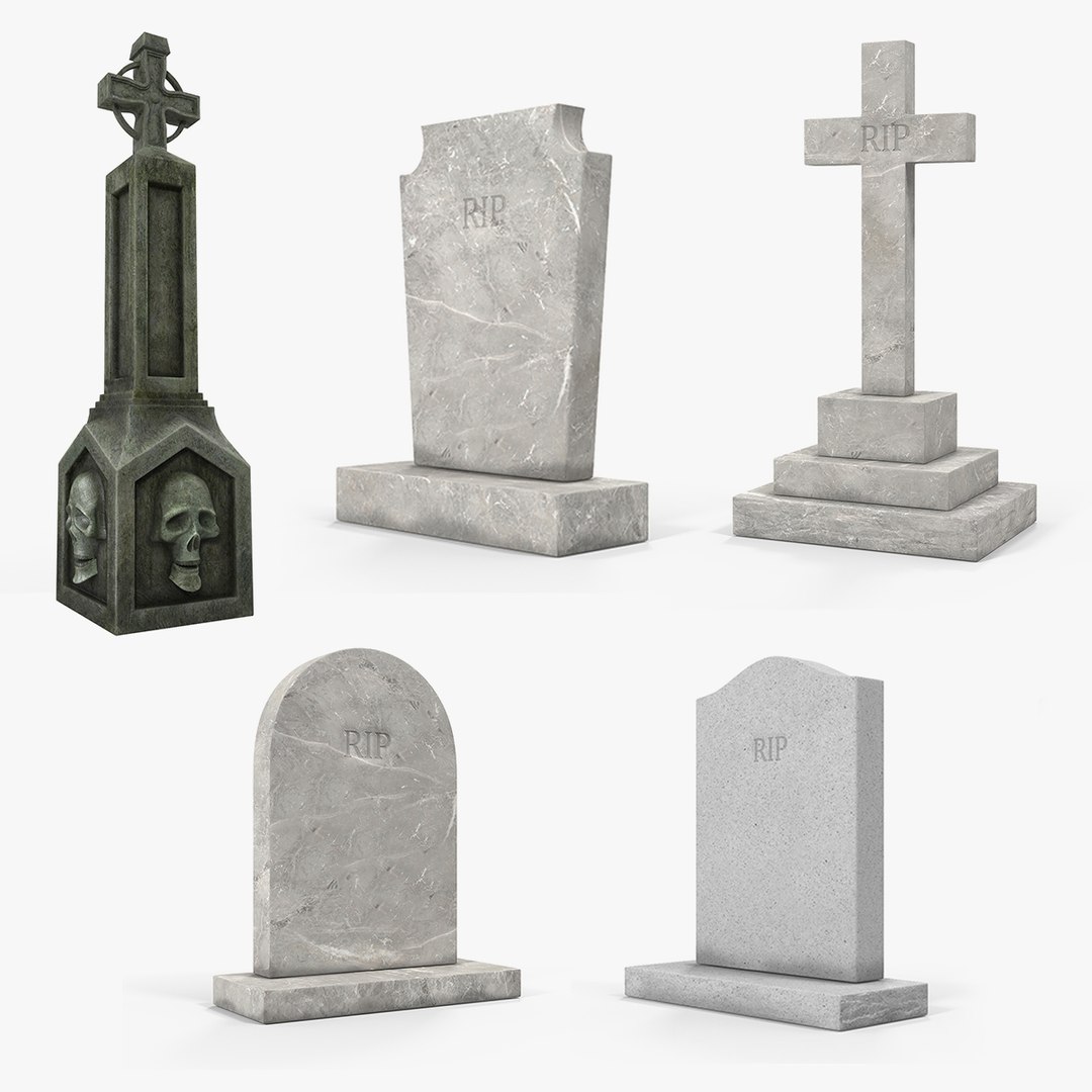 Halloween Gravestones Collection 3D model preview