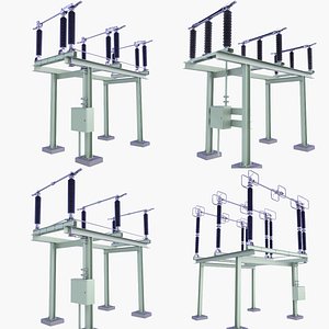3D 4 Substation Disconnect Switches SET v27 v29 v31 v33