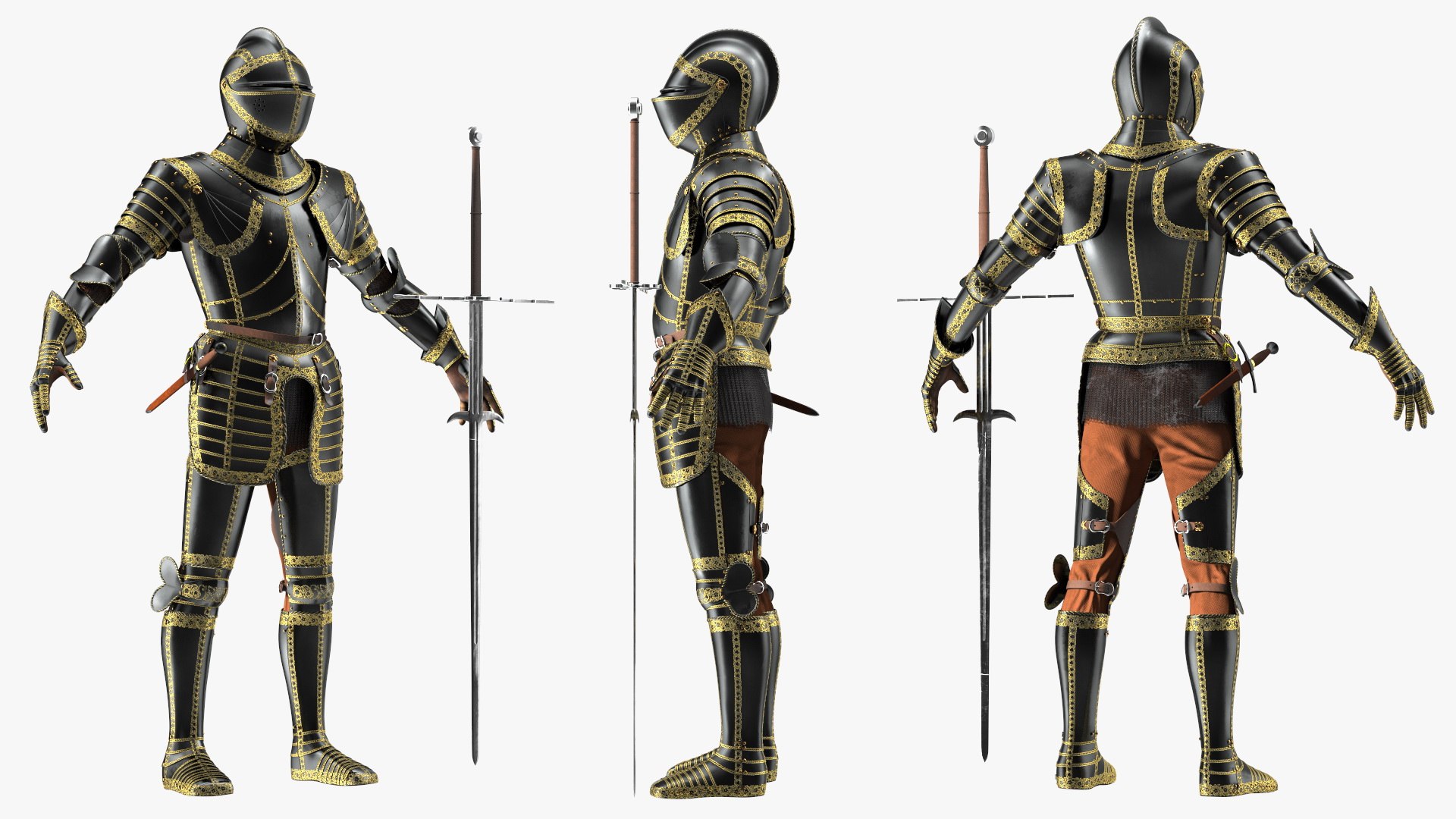 Medieval Knight Black Gold Full Armor Rigged for Maya 3D https://p.turbosquid.com/ts-thumb/5d/N7svoe/Ut/medievalknightblackgoldfullarmorrigged3dsmodel015/jpg/1639562567/1920x1080/fit_q87/df022505ec7ab10558f35bc52526ffebc098a886/medievalknightblackgoldfullarmorrigged3dsmodel015.jpg