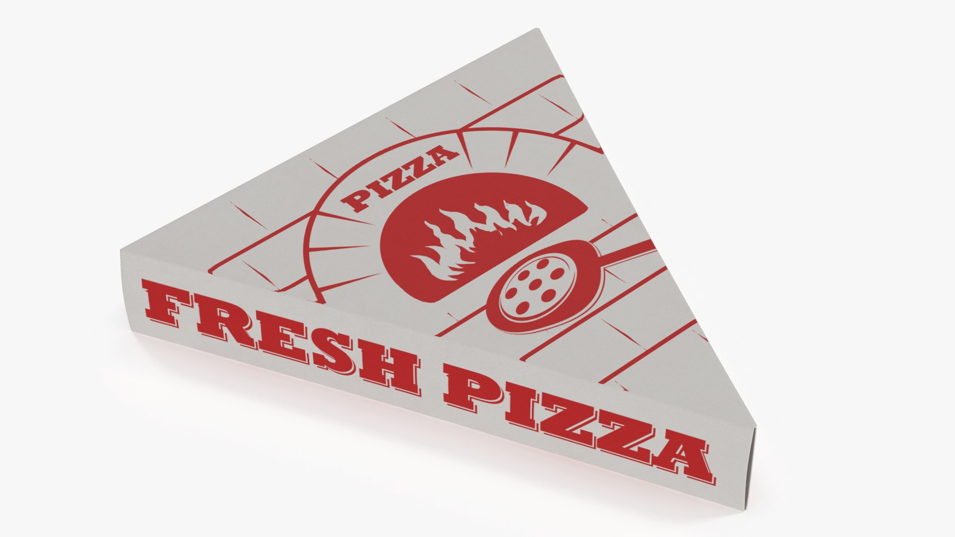 Triangle Pizzeria Packaging Box 3D model preview