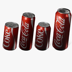 Cola Soda Can Bundle With And Without Droplets model