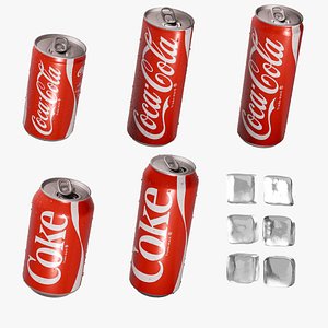 Cola Soda Can Bundle With And Without Droplets model