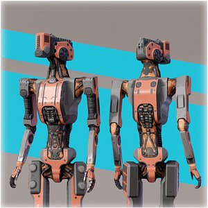 Rigged colored robot v2 3D