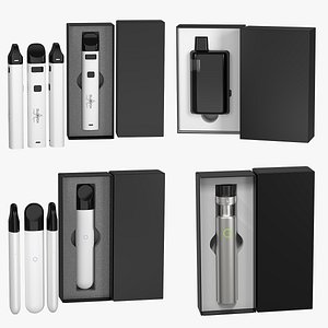 Electronic Vape 3D Model with Retail Gift Box bundle