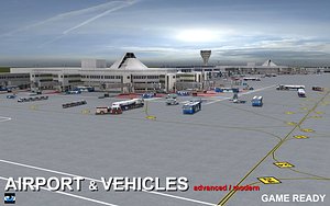 3d airport vehicles model