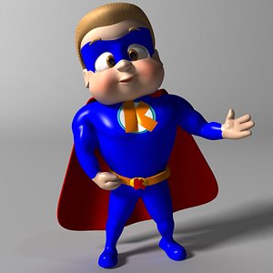 3D Cartoon Kid  Superhero model