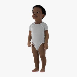Black Toddler Boy Light Skin in Bodysuit Standing