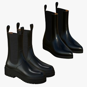 Realistic Leather Boots V21 3D model