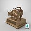 3D Wall Street Bull on Pedestal