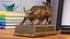 3D Wall Street Bull on Pedestal