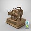 3D Wall Street Bull on Pedestal