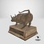 3D Wall Street Bull on Pedestal