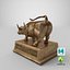 3D Wall Street Bull on Pedestal