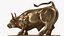 3D Wall Street Bull on Pedestal