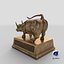 3D Wall Street Bull on Pedestal