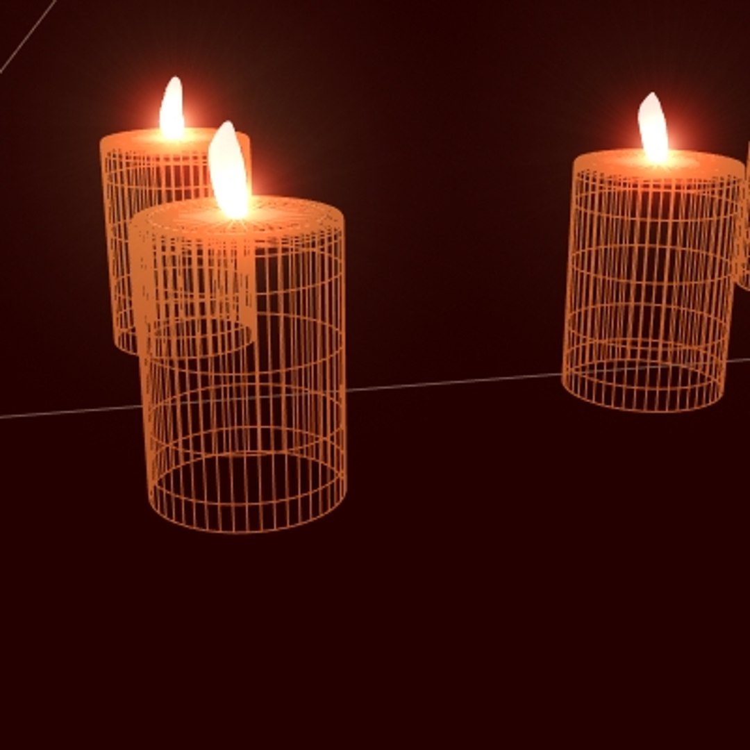 3d Candles Flame Model