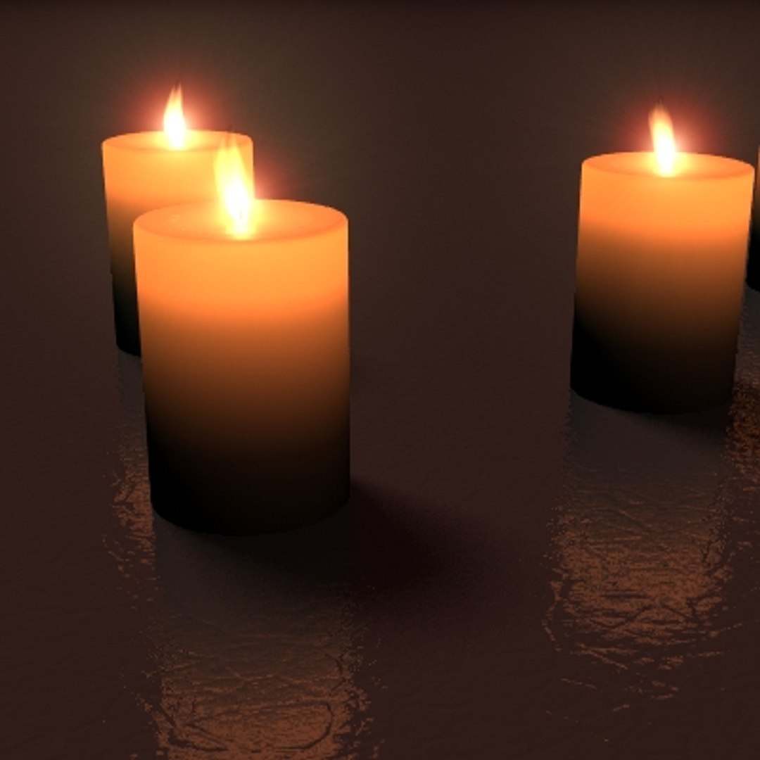 3d Candles Flame Model