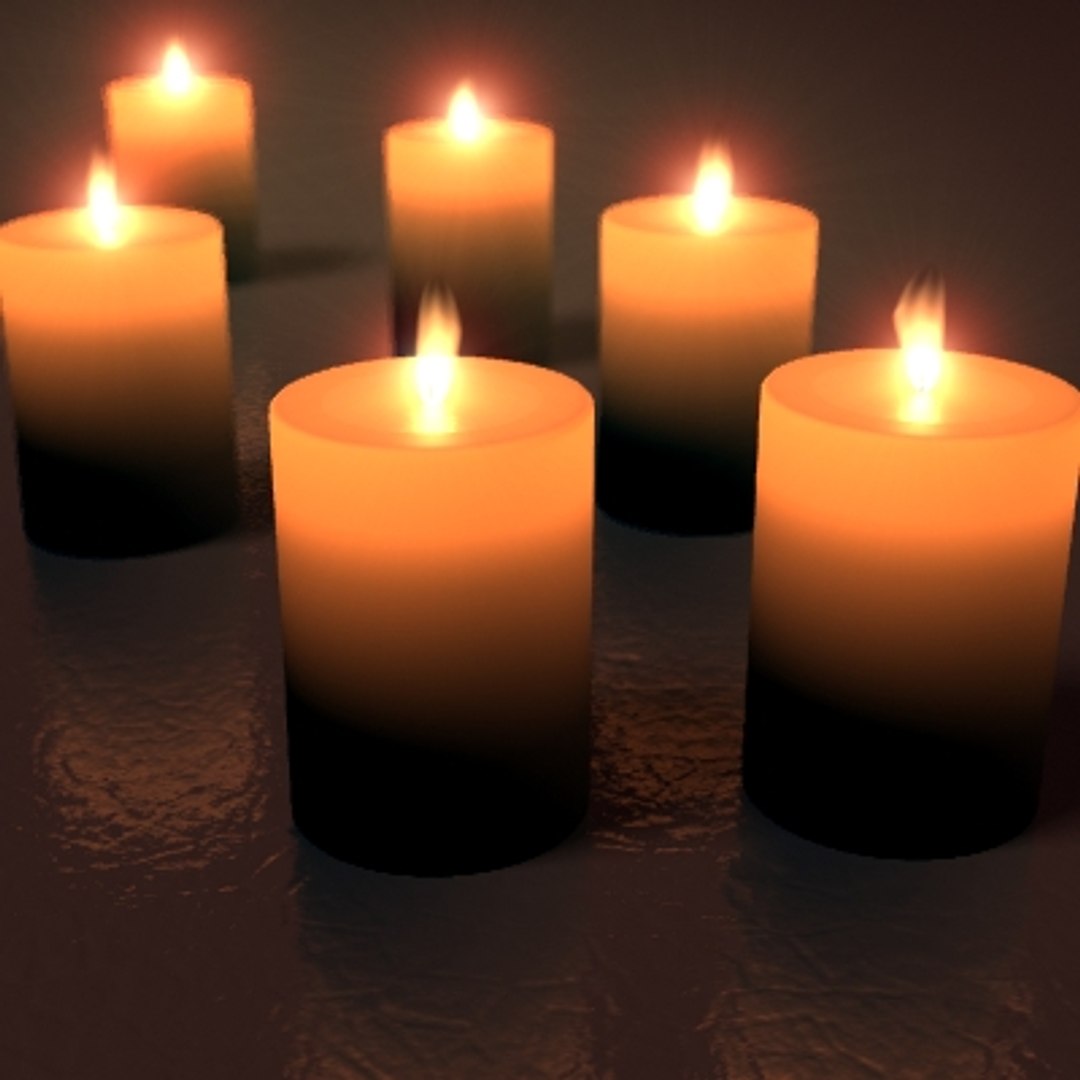 3d Candles Flame Model
