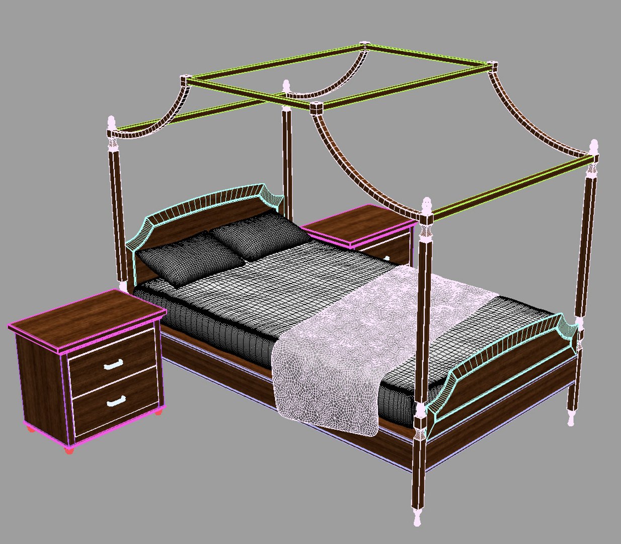 baldachin bed 3d max