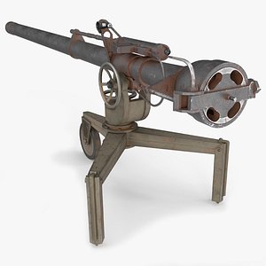 3D Vintage Recoilless Anti Tank Rifle Black Green