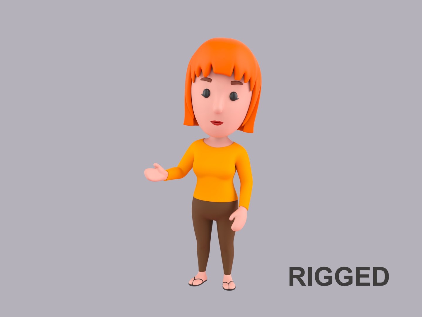 Cartoon Female Character Rigged 090 Model - TurboSquid 2383445