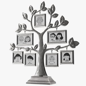 3D model Silver Family Tree Picture Frame