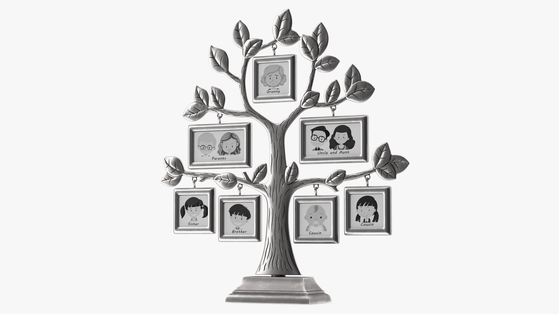 3D model Silver Family Tree Picture Frame TurboSquid 1969603