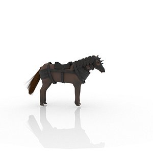 3D rigged horse armored model