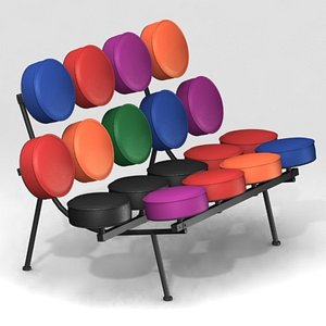 marshmallow sofa short furnitures 3d model