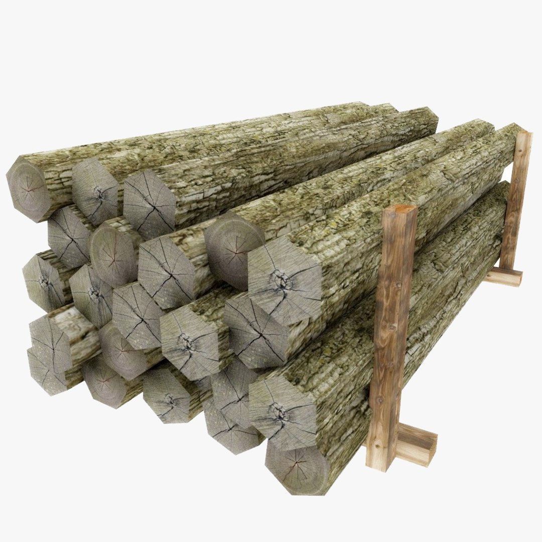 wooden logs 3d model